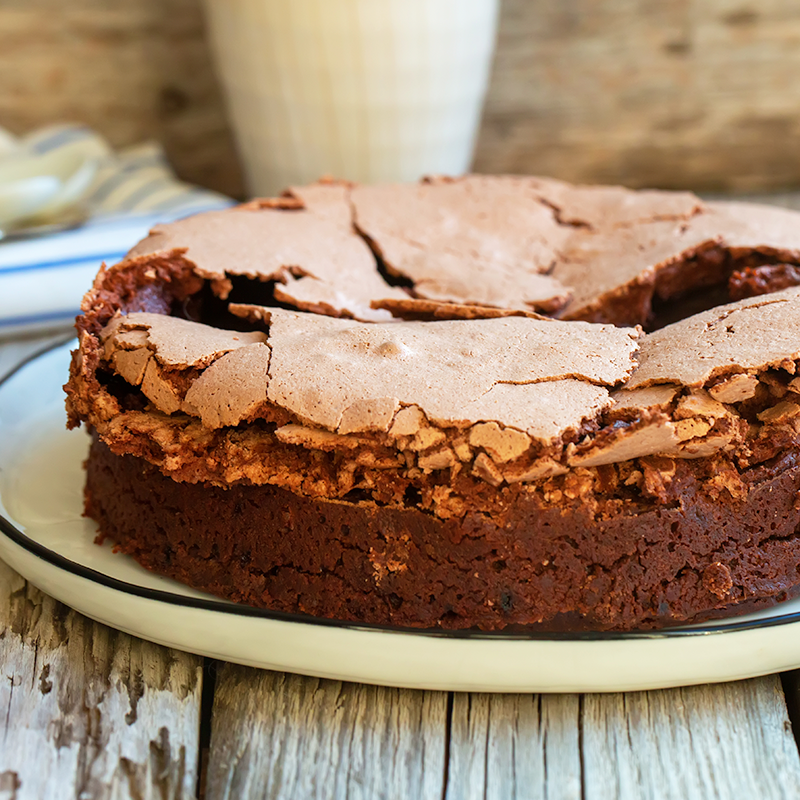 Meringue Snow Capped Chocolate Brownie Cake - Donal Skehan | EAT LIVE GO